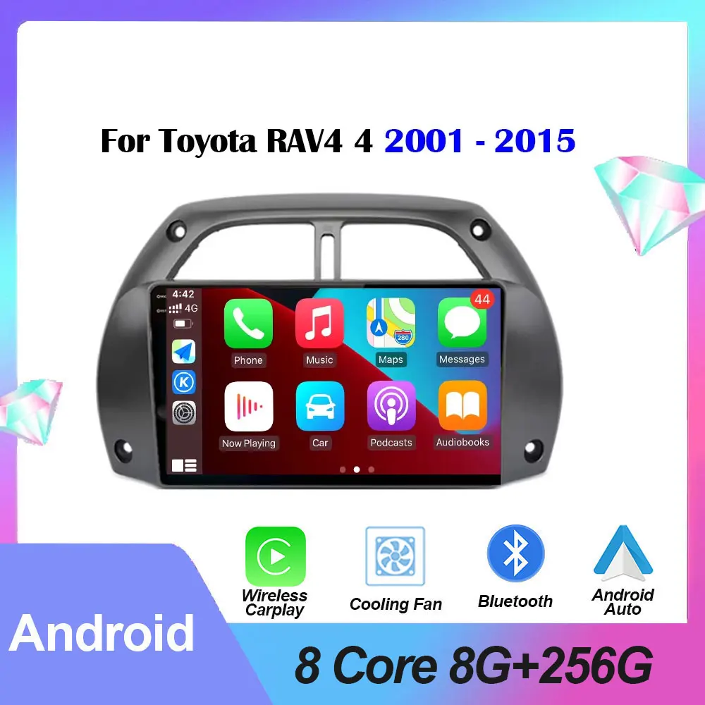 Автомагнитола для Toyota RAV4 4 2001-2015 мультимедийный видеоплеер с GPS-навигацией 4G GPS