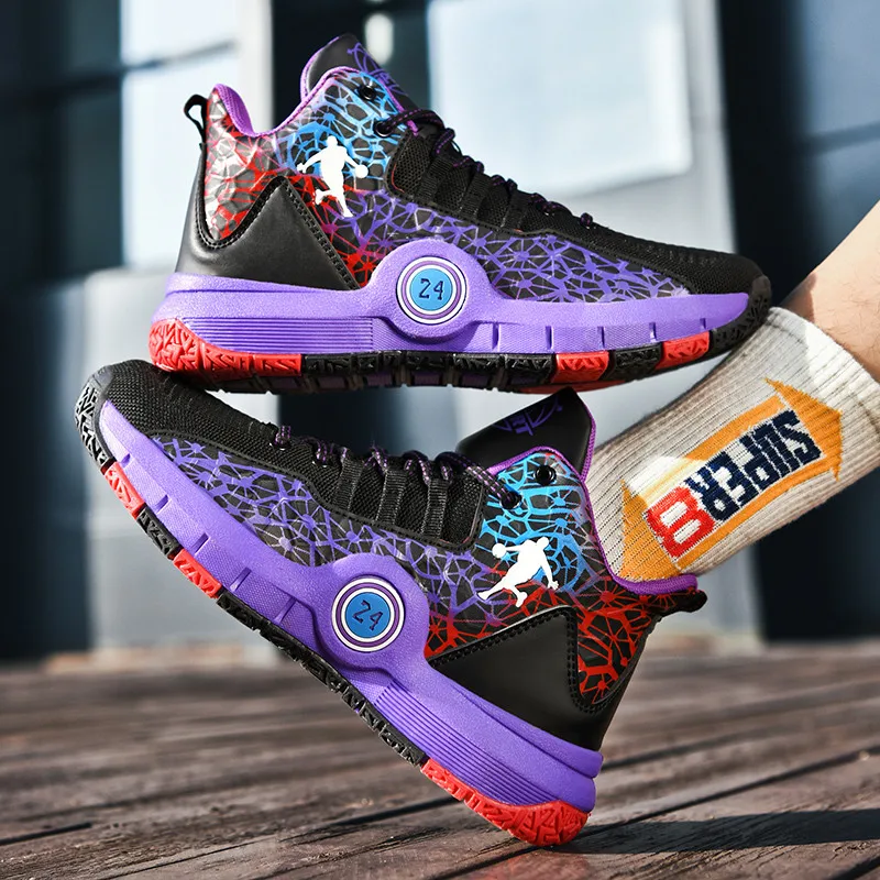 Hot Sale Cheap High Basketball Sneakers Men Women Fashion Printed Basketball Trainers Baskets Outdoor Platform Sport Shoes Boys