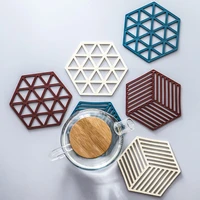 rectangle heat resistant silicone mat drink cup coasters non slip pot holder table placemat kitchen accessories coaster pad