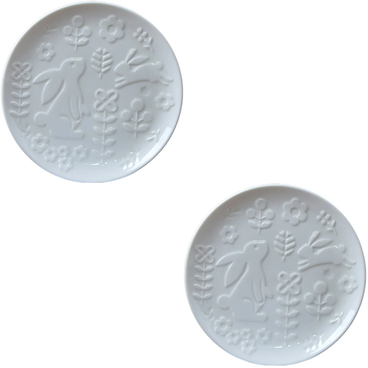 

2 Pack Dessert Appetizer Plates Flatware Tray Ceramic Embossed Plate Round Serving Platter Multifunction Trinket Dish