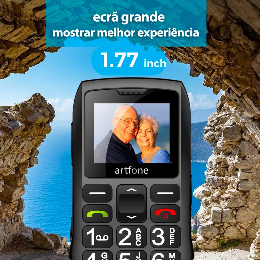 big button mobile phone for elderly artfone c1 dual sim unlocked 1400mah battery unlocked senior mobile phone with sos emerg free global shipping