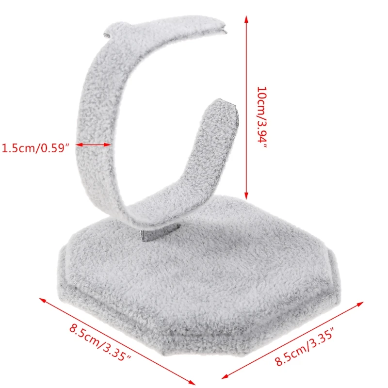 Черный C-образный стеллаж для браслетов замшевый устойчивый к царапинам часов