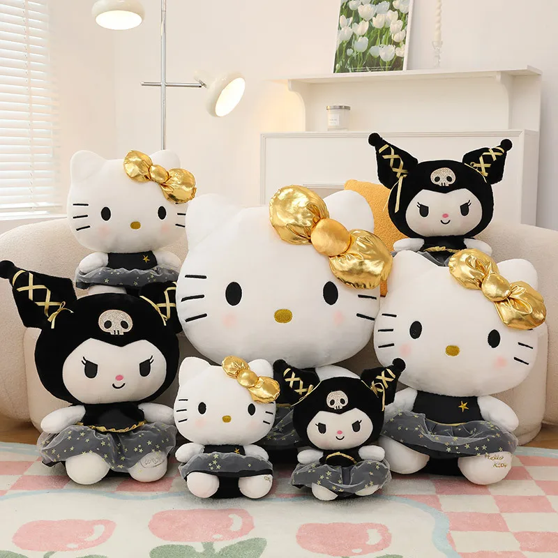 

Милая Черная Золотая серия, Φ Kuromi, милая девочка, новая плюшевая игрушка KT Cat, День Святого Валентина, Детская кукла для заполнения дня рождения