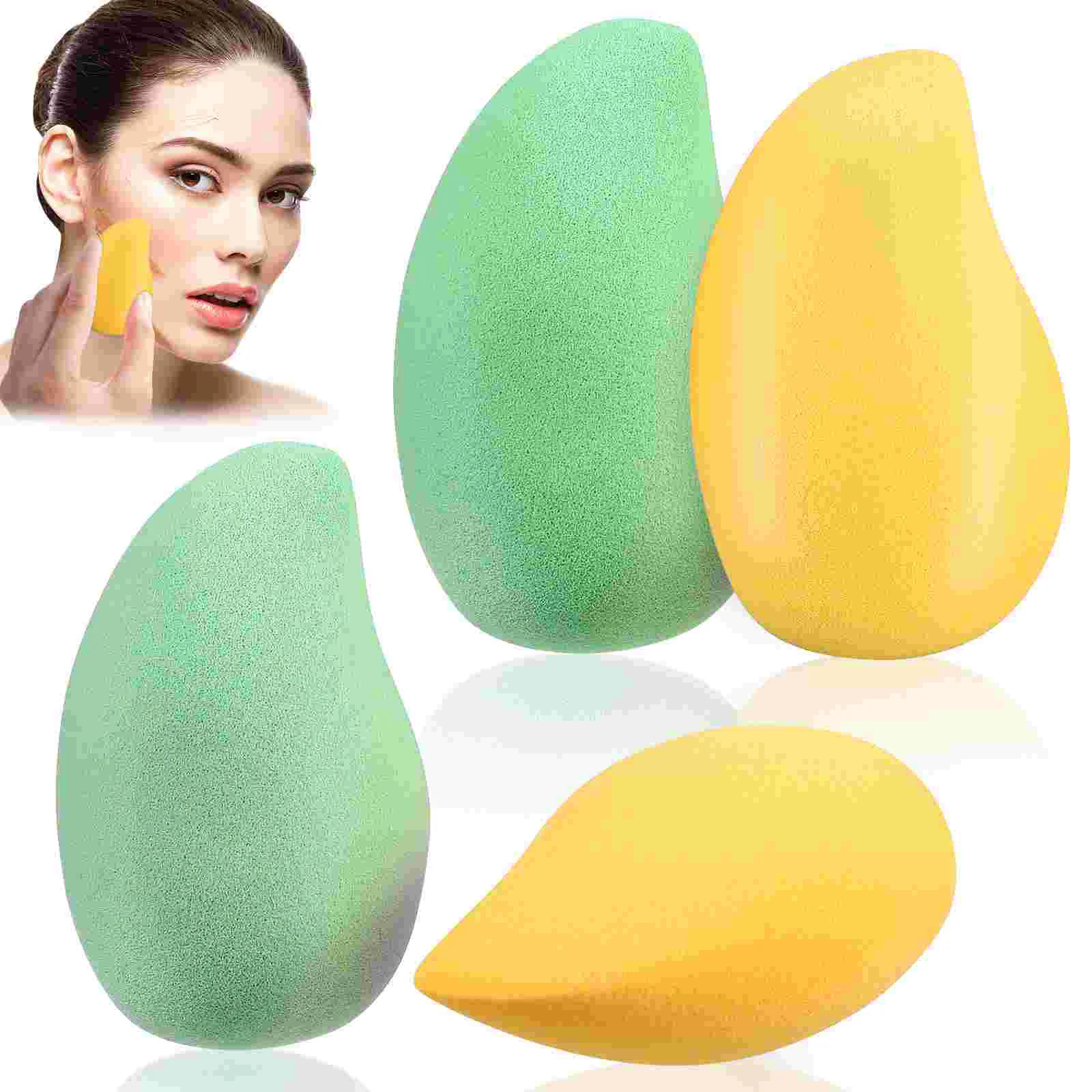 

Puff Makeup Sponge Puffs Face Sponges Foundation Mangogirls Fruit Applicator Lipstick Concealer Beauty Andround Shaped Tools