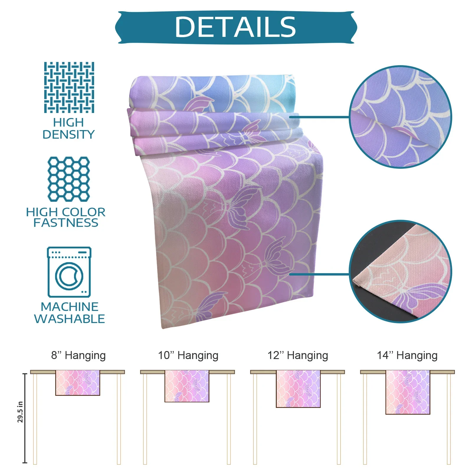 Хвост русалки градиентные льняные дорожки для стола аксессуары украшения