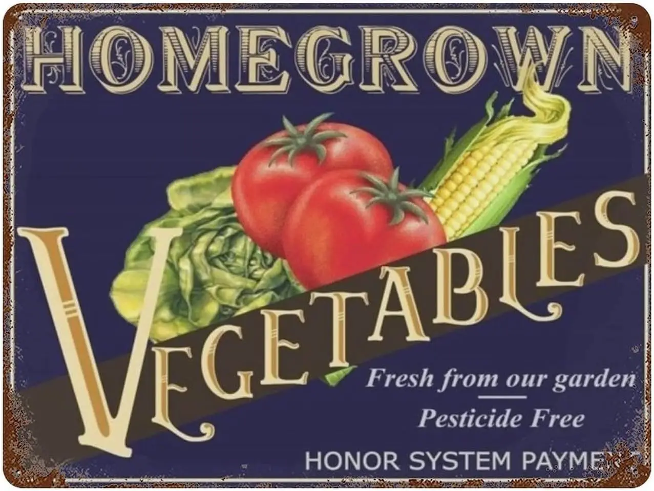 Vegetable Tomto Corn Metl Retro Vntge Tn Sgn для улицы Pto Grden nd Home Br Club Wll Decor Hom11) Vegetabl