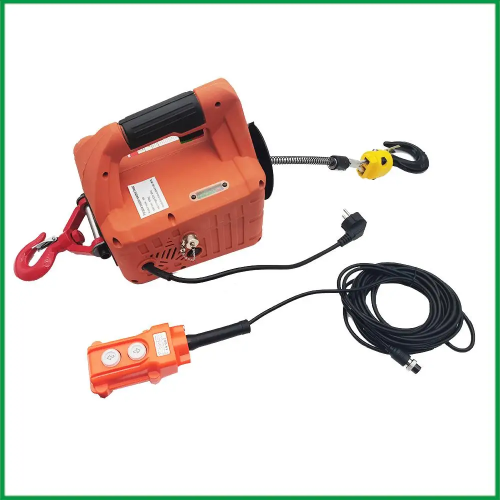 500KG Load Portable Electric Winch Traction Hoist Manual/Remote Control/Wire Control Electric Hoist 220V/110V Hoist Lifting Tool