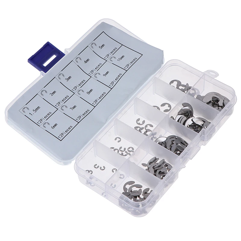 120 шт./коробка набор стопорных колец из нержавеющей стали 304 M1.5 ~ M10