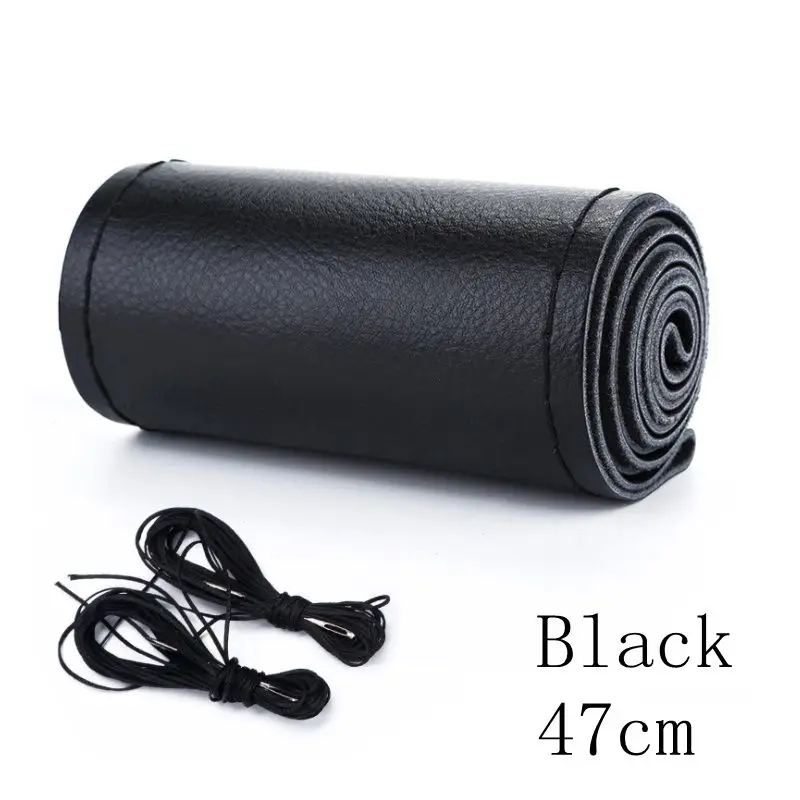 

Оплетка из натуральной кожи для руля, с иглами, 42, 45, 47, 50 см