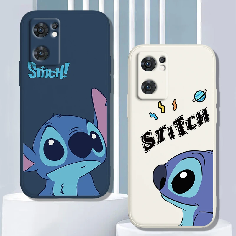 

Disney Anime Stitch Cute Phone Case For OPPO Find X5 X3 Lite F21 A96 A94 A93 A77 A76 A74 A72 A57 A53S A16 Liquid Rope