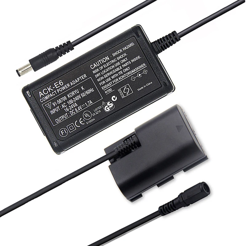 ACK-E6 AC адаптер питания для Canon EOS R7 R6 R5 5D Mark IV III II 5D4 6D 7D 60D 70D 80D 90D DSLR ACKE6 Canon Camera Power Kit