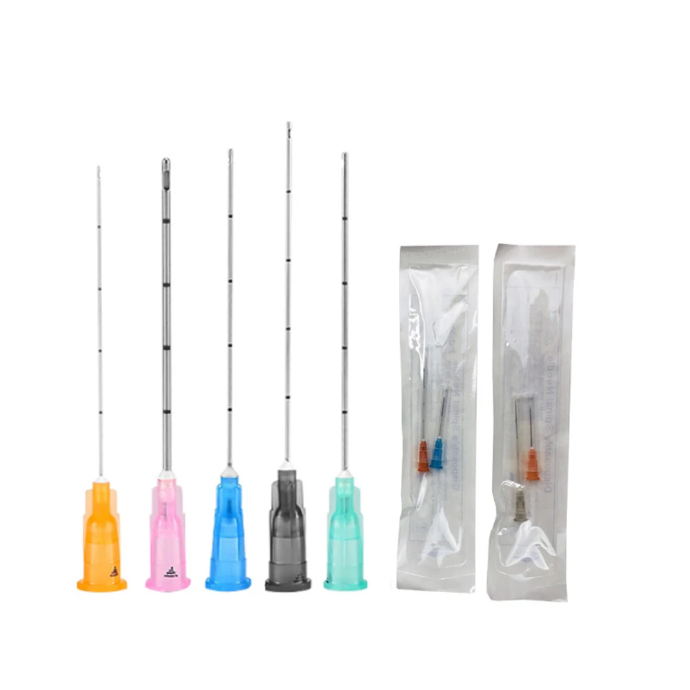 

Korean Sterile microcannula 23g 25g 50mm 70mm Blunt Tip Micro Cannula Needle for Inject Hyaluronic Acid Filler