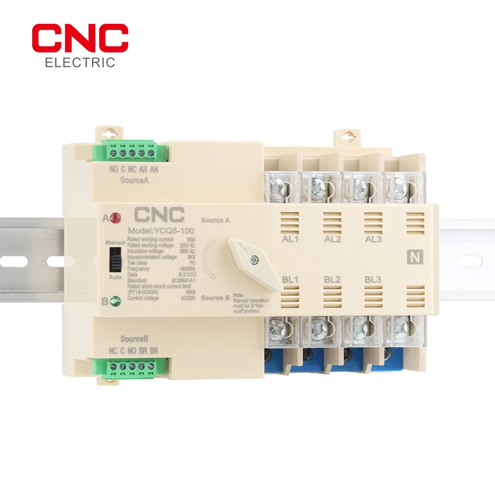 CNC YCQ5-100 4P ATS автоматический переключатель двойного питания контроллер