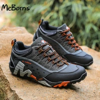 2022 outdoor genuine leather trekking shoes couple men hiking shoes waterproof non slip climbing camping trekking men sneakers