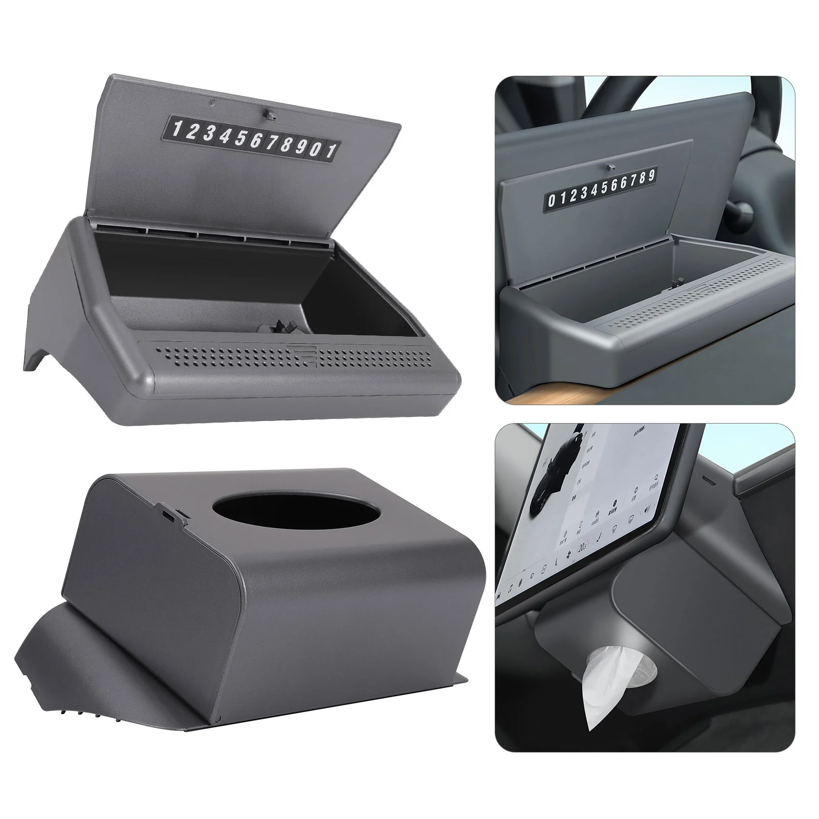 

Tissue Holder Box Paper Napkin Holder For Te-sla Model 3 Y Safe Easy Installment Magnetic Storage Tray With One Napkin Holder