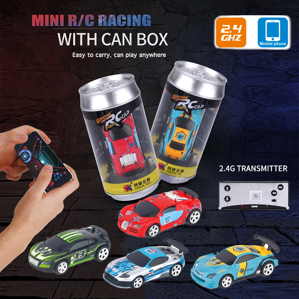 

1:58 Mini RC Car Dual Remote Control Racing Car With Cans Pack APP Bluetooth Radio Control Drift Buggy Vehicle Kids Toys Gift