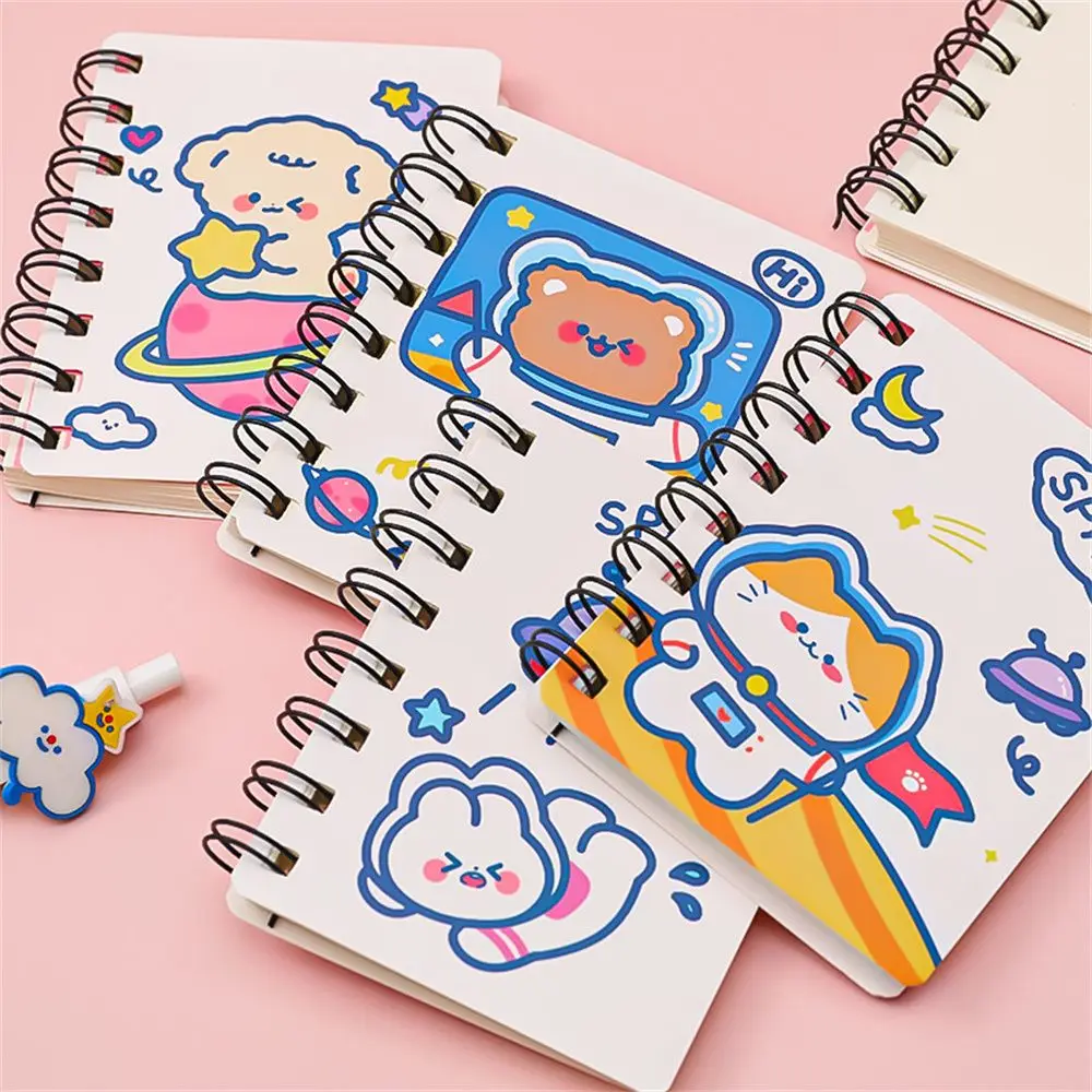 

Pocket Book School Office Supply Diary Book Cute Kawaii Coil Notepad Exercise Book Cartoon Coil Notebook Astronaut A7 Notebook