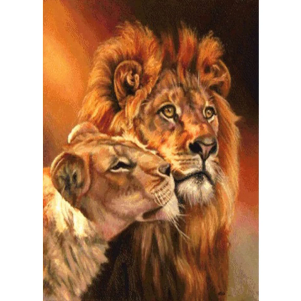 

5D DIY Diamond Painting Animal Rhinestone Picture Full Square/Round Diamond Embroidered Lion Mosaic Home Decor Cross Stitch Kit