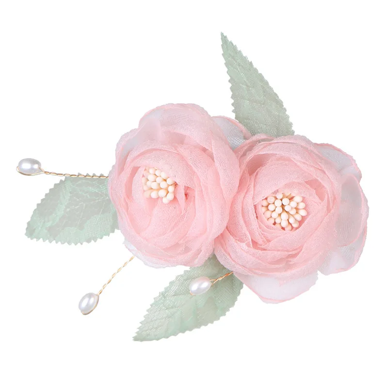 

Handmade Yarn Fabric Flower Brooch Pins for Women Leaf Pearl Lapel Pin Fashion Dress Suit Badge Brooches Jewelry Accessories