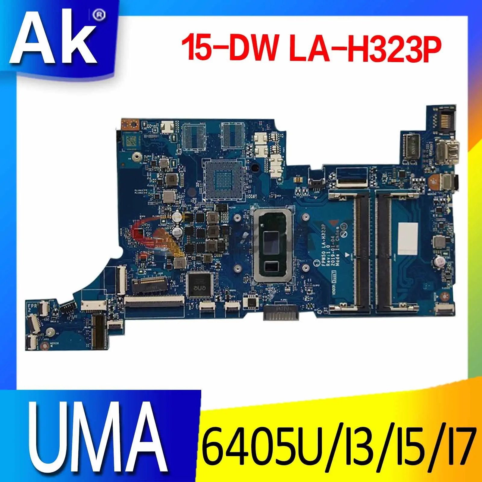     HP 15-DW 15-DW0037WM 15S-DU,   6405U I3 I5 I7 CPU UMA CPU LA-H323P DDR4