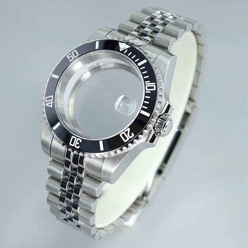 Фото Корпус GMT, корпус из нержавеющей стали 40 мм, сапфировое стекло для Submariner NH35 NH36 NH34 NH70 Miyota 8215 Eta 2824, юбилейный ремешок №4