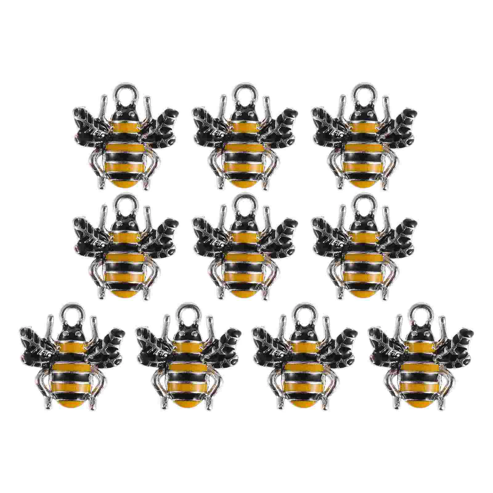 

10 Pcs Bee Pendant Earring Pendants Jewelry Making Wallet Key Holder Bracelet Necklace DIY