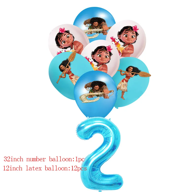

Cartoon Moana balloon set 32 inch number balloon birthday party decoration children's toy Globos baby shower party supplies
