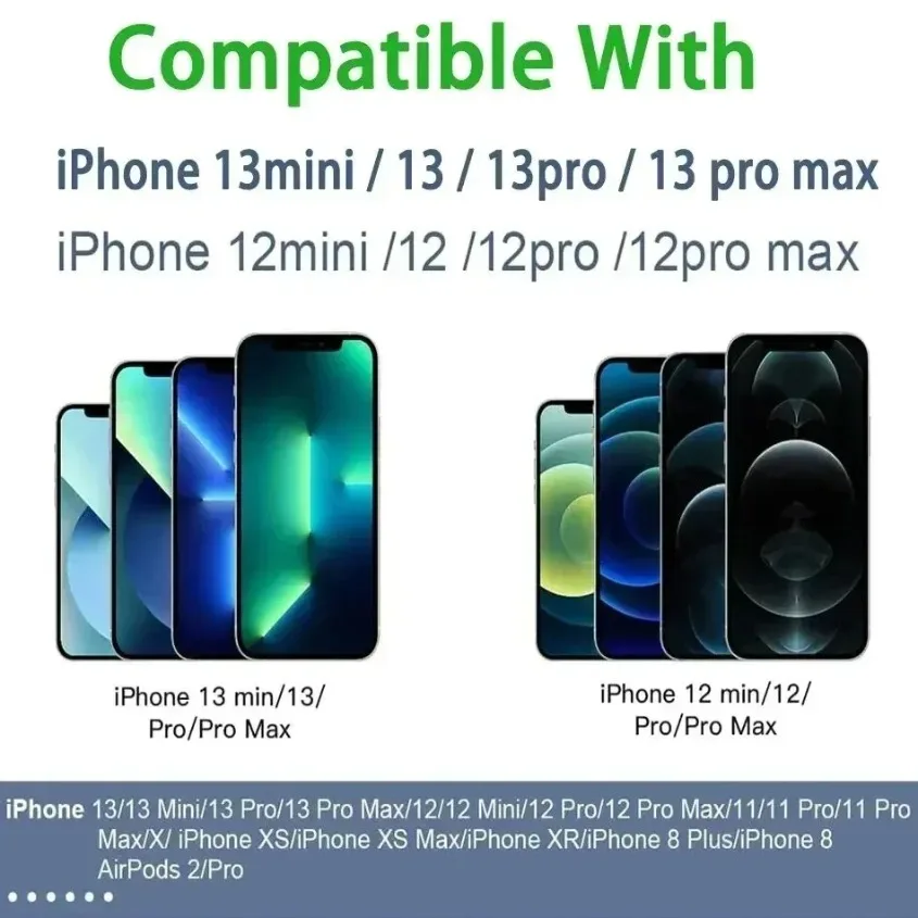 Фото Беспроводное магнитное зарядное устройство HANNUO 30W для быстрой зарядки iPhone 17, 16, 15 Pro Max, быстрая зарядка PD для iPad, адаптер USB-C для AirPods №4