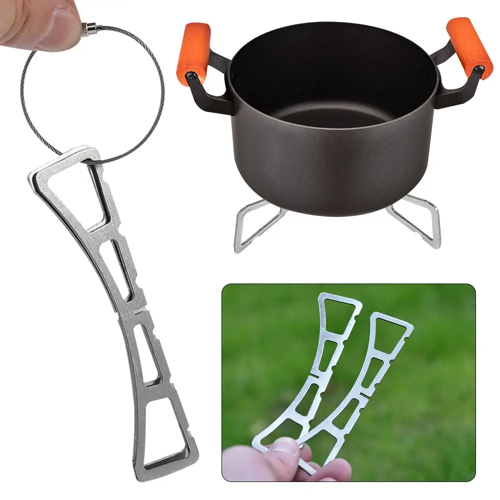 

Barbecue Utensils Outdoor Camping Stainless Steel Pot Rack Cross Stand Steaming Rack Stove Rack