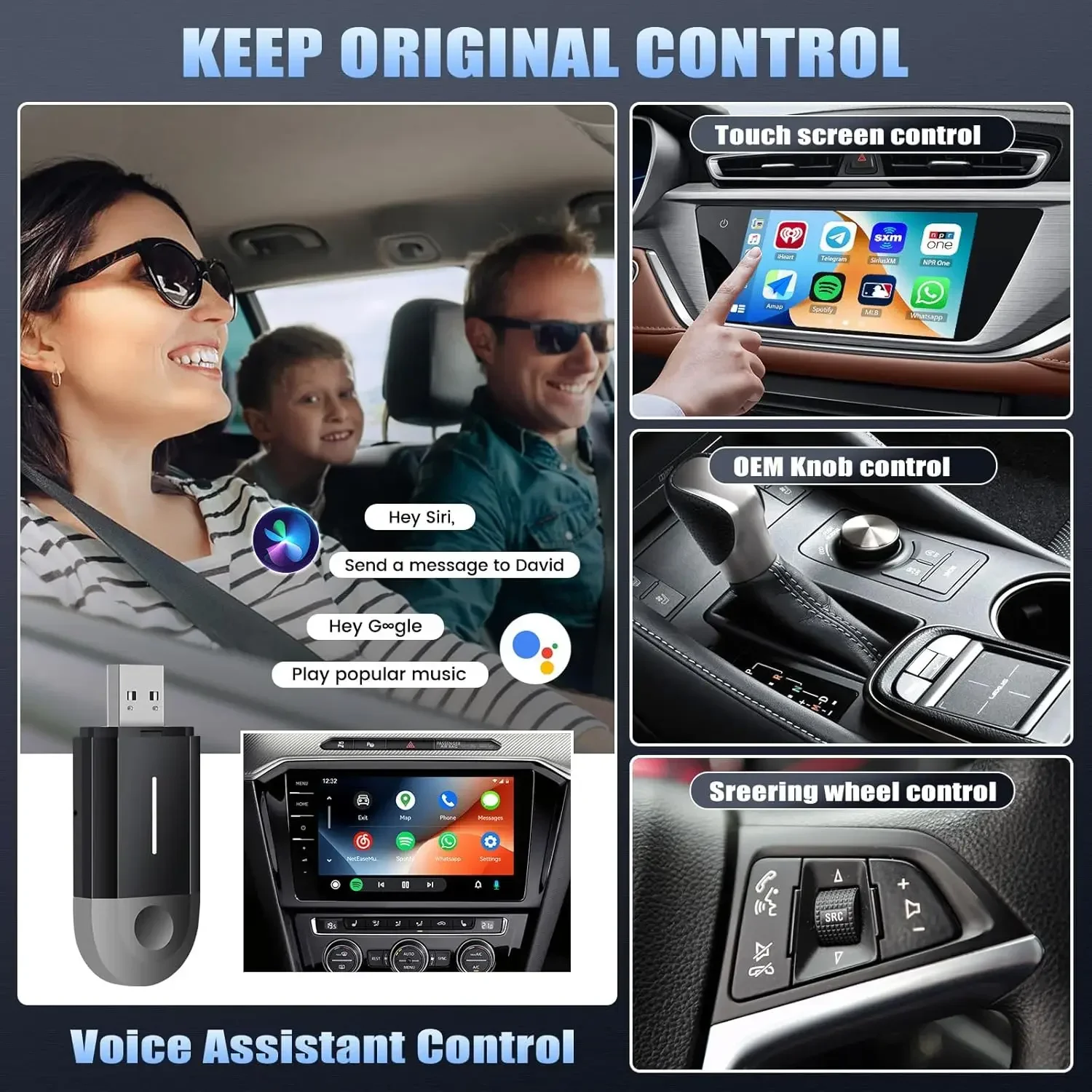 Фото Для Phoebus link Портативная коробка Carplay Ai Умное автомобильное игровое устройство Беспроводной адаптер Carplay Android Auto №3