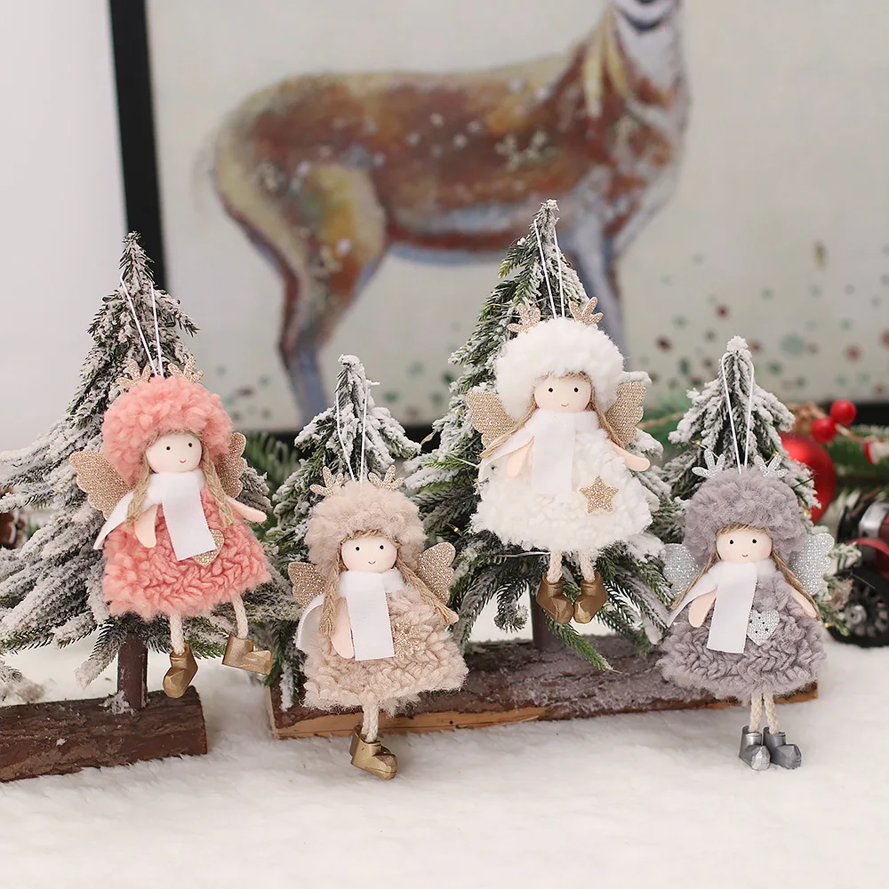 

Christmas Decorations Wool Lamb Angel Girl With Wings Pendant Doll Pendant Ornaments