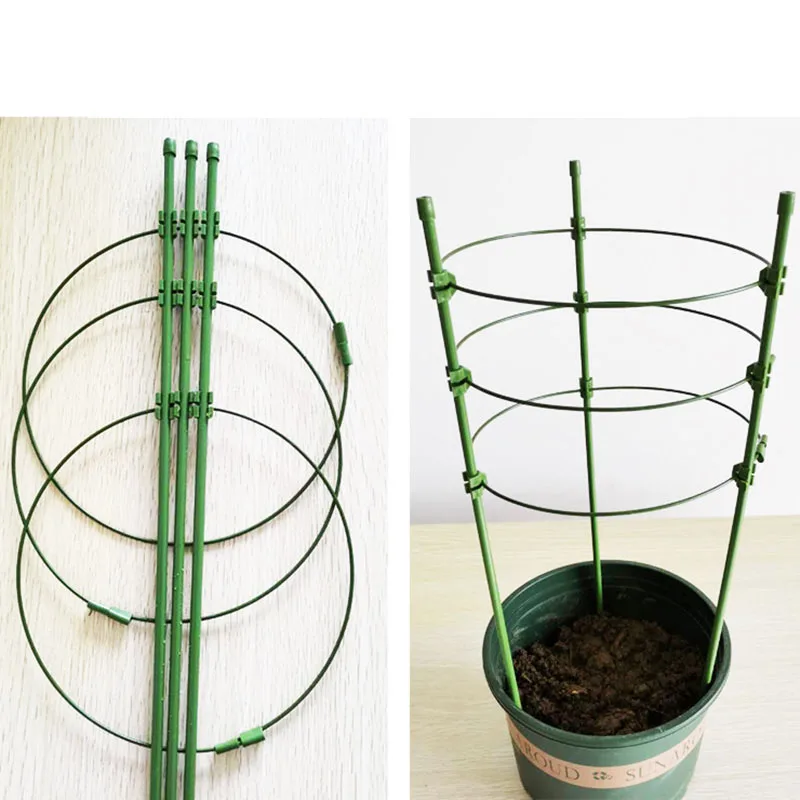 

45cm garden plant Bracket holder flower Climbing Vine Rack Potted Support Frame Coated Steel Vegetables greenhouse Trellis K5