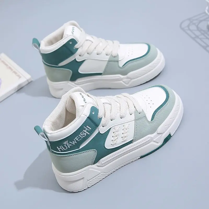 SHANPA High-top Womens 2022 Autumn and Winter Shoes Thick-soled Sneakers Casual All-match Korean Fashion Shoes Zapatillas Mujer