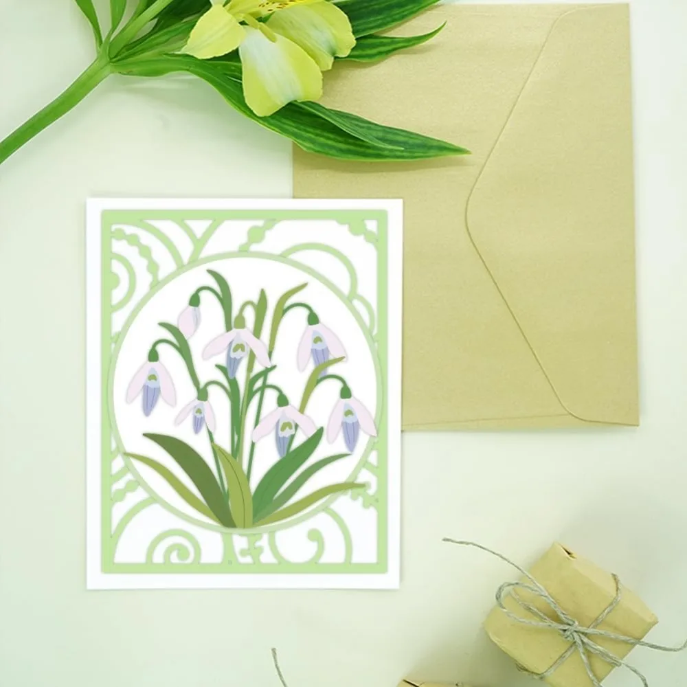 Подснежные цветы вырубные штампы для изготовления карт металлические