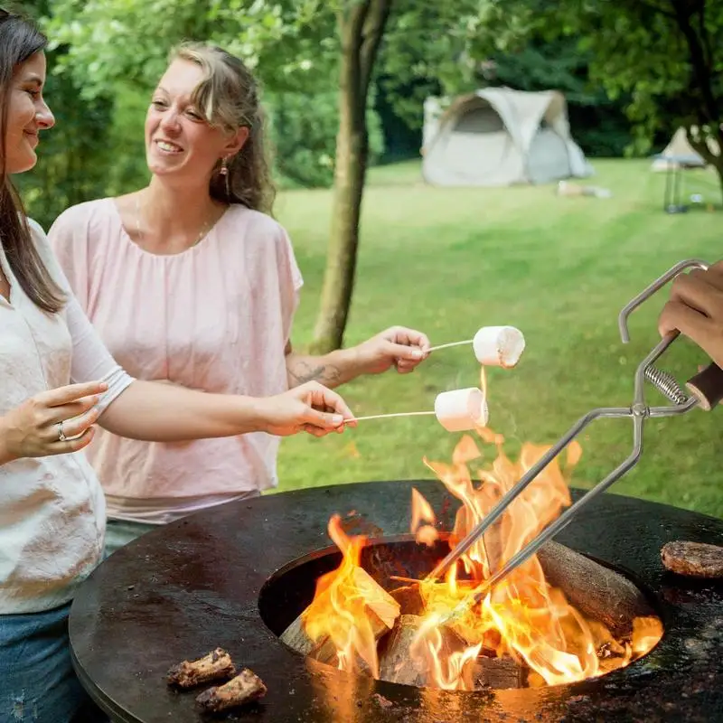 Щипцы для костра из нержавеющей стали деревянный захват духовки гриль Грейфер