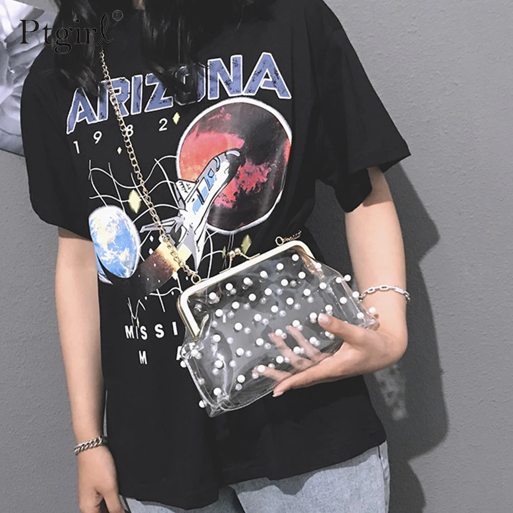 

New Arrival Shoulder Bag Handbag Package Transparent Diagonal Package with Beading Ptgirl Jelly bags for Girl bolsa feminina