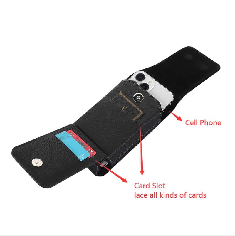 Фото Универсальный кожаный чехол-Кобура на пояс для Samsung S22ultra/S21ultra/S21FE Note20 10 For iphone 14 13 12 №2