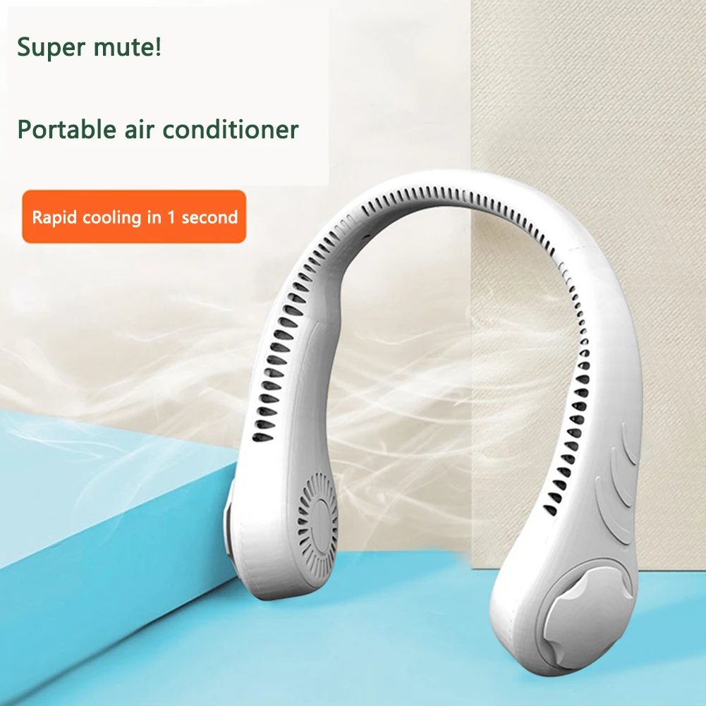 

Подвесной шейный вентилятор с воздушным охлаждением, без листьев, для спорта, путешествий, USB-перезаряжаемый мини-вентилятор охлаждения с к...