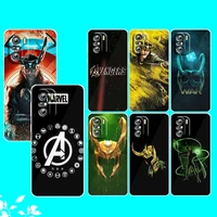 marvel avengers loki for xiaomi redmi note 10s 10 k50 k40 gaming pro 10 9at 9a 9c 9t 8 7a 6a 5 4x transparent phone case
