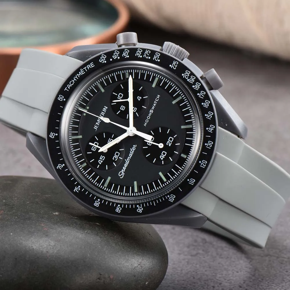 

2022 Лидер продаж 6-контактные полнофункциональные мужские часы Speedmaster планеты кварцевые часы в стиле Луны водонепроницаемые женские наручные Ремешки