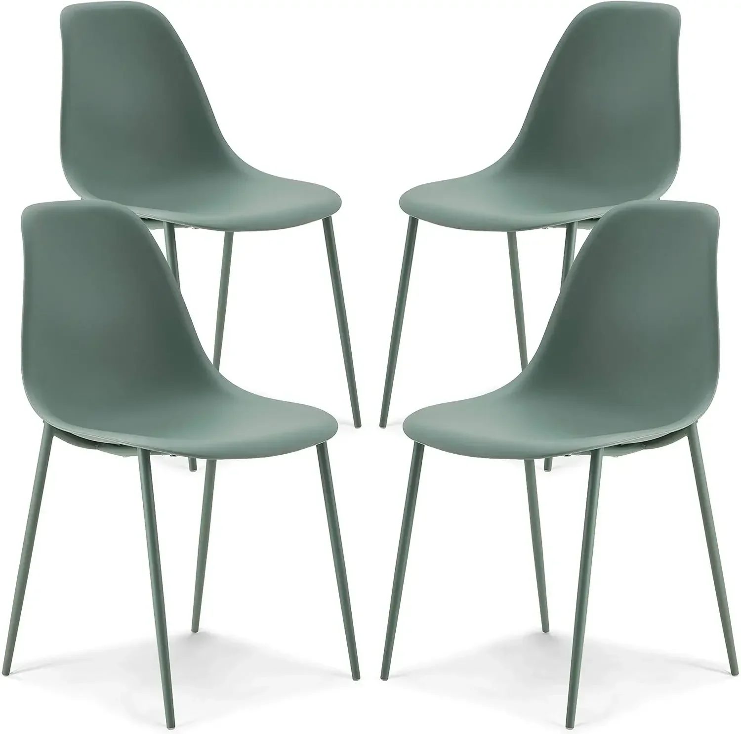 Набор из 4-х современных кухонных стульев Isla — пластиковый обеденный стул с