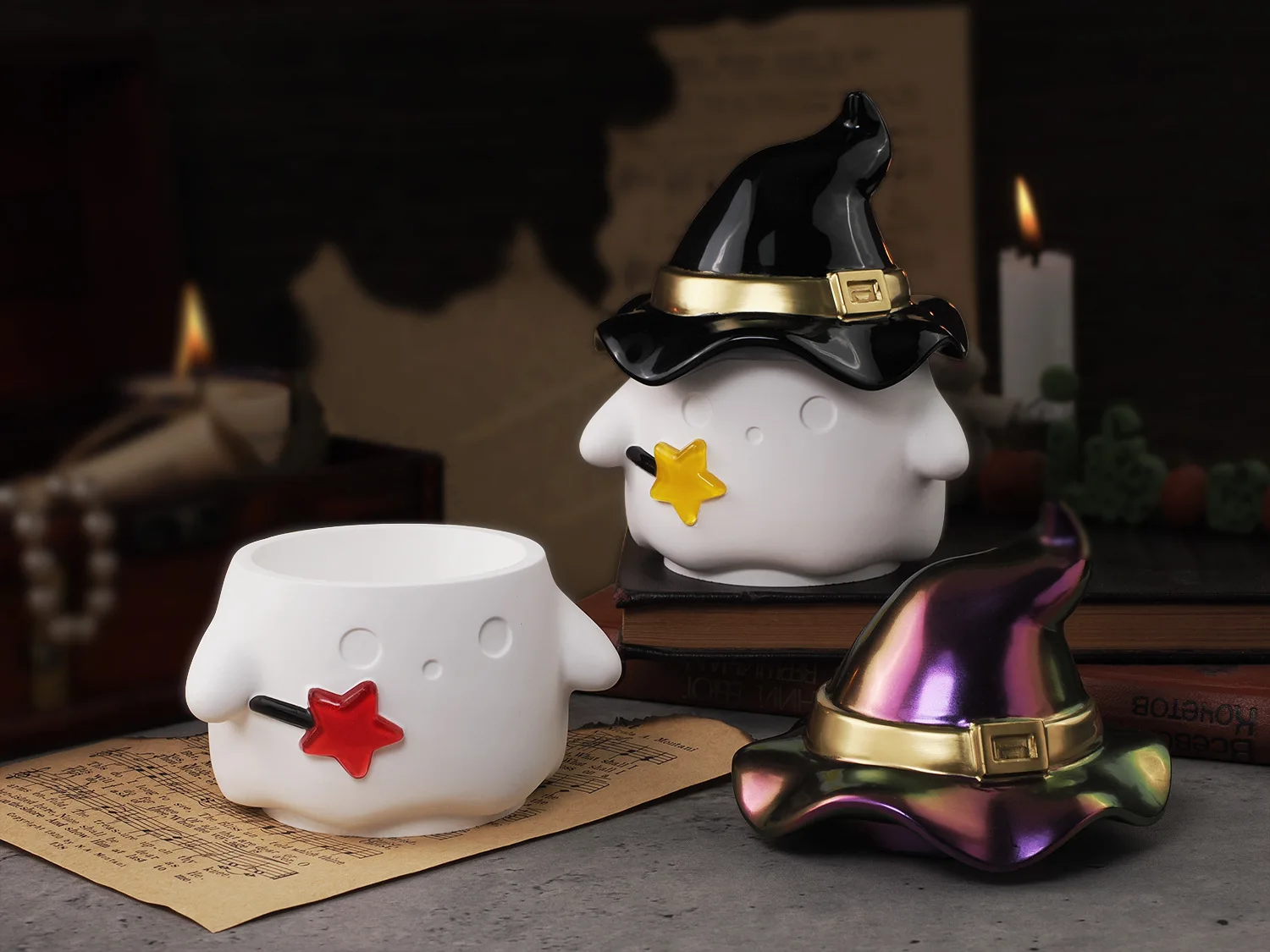 Формы для банок из смолы форма хранения крышек в виде призрака с ведьмой и шляпой