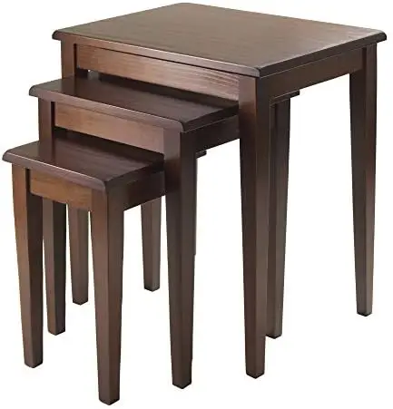 

Accent Table, Walnut, 14.9"D x 20"W x 21.6"H Small coffee table Mesas Tea table End table for bedroom Table top Small end table