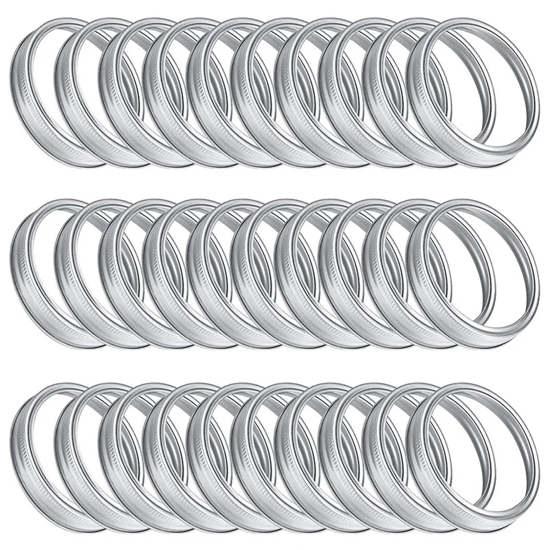 

30 Pieces Wide Mouth Mason Canning Jar Replacement Metal Rings Rust Proof Screw Bands Tinplate Metal Bands Rings 86 mm