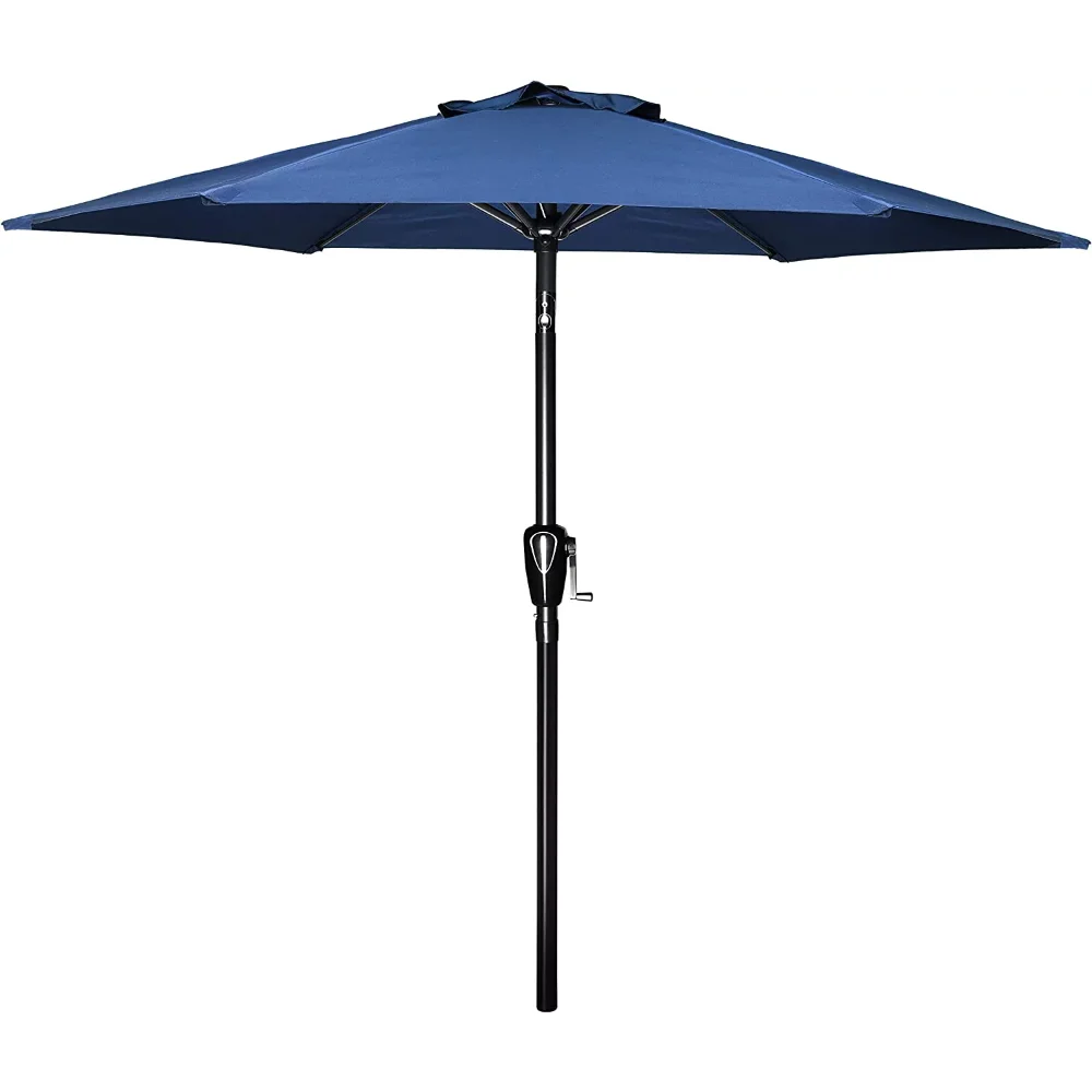 

Aukfa 7.5ft Round Patio Umbrella - Outdoor Umbrella for Market Pool Beach - Bluepatio canopy