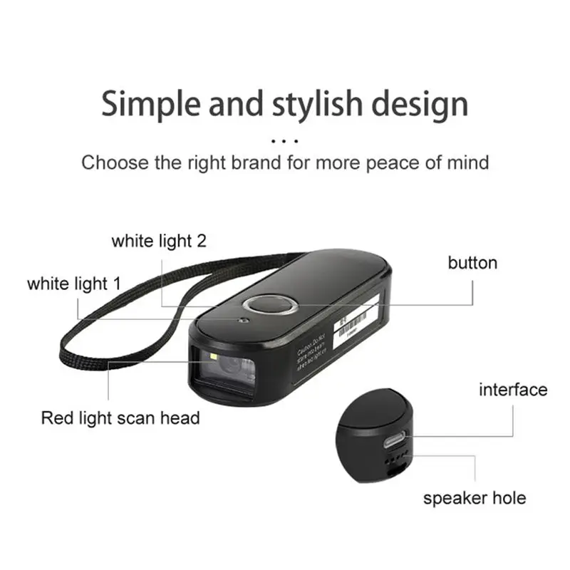 【A03R~】 Мини-сканер штрих-кодов USB Bluetooth 2.4G беспроводной 1D 2D QR PDF417 для планшетов и ПК на Android (K40 CCD) (art.: 3920dcee2c64a) - 3920dcee2c64a