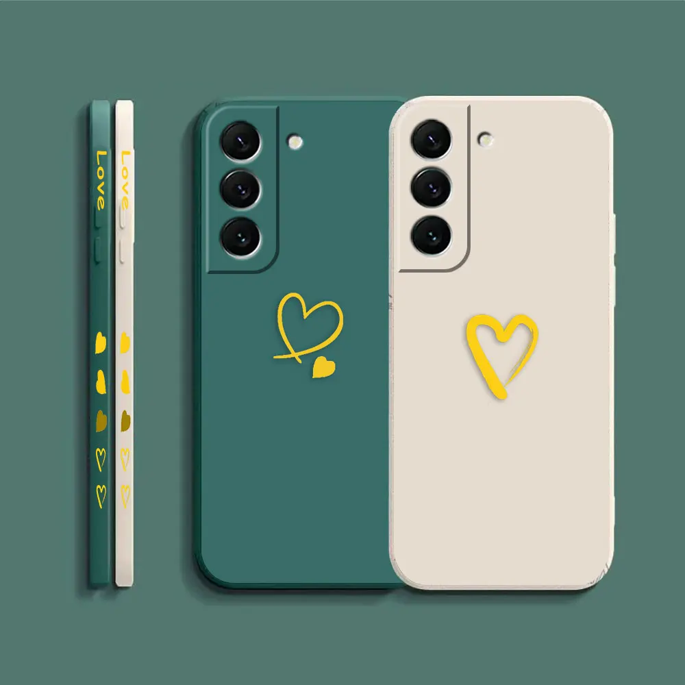 Case For Samsung Galaxy S23 S22 S21 S20 FE S11 S11E S10 S10E S30 Ultra Plus 4G 5G Case Fundas Cqoues Shell Cute Love Heart Frame