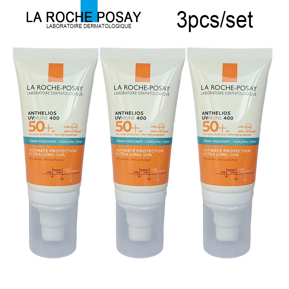 

3PCS Hydrating Cream La Roche Posay Facial Sunscreen ANTHELIOS UVMUNE 400 UV Protection SPF50+ Sunscreen Suitable For Dry Skin