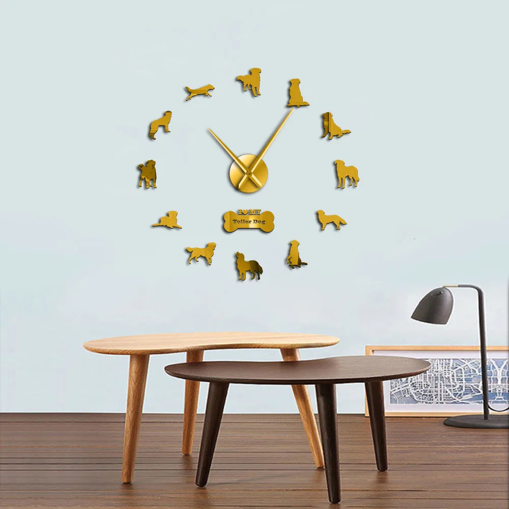 Nova Scotia Duck Tolling Retriever Dog Big Wall Clock Toller Living Room Art Home Decor Watch Pet Shop Lover Gift |