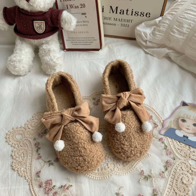 

Женская мягкая плюшевая обувь на платформе Лолита, с круглым носком